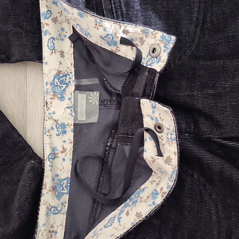 Athleta Womens 6 Corduroy Cargo‎ Dipper Pants Black Flare Bootcut Y2K - Picture 4 of 13